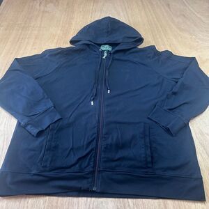 LRL Lauren Active Ralph Lauren Men’s Full Zip Hoodie Black 2X Cotton Stretch